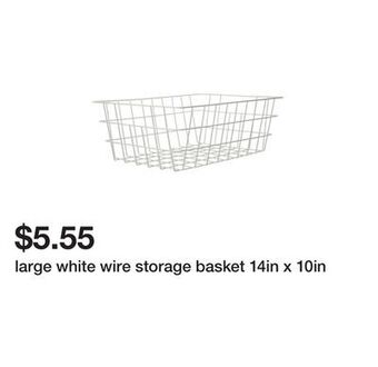 Five Below Large white wire storage basket 14in x 10in offer