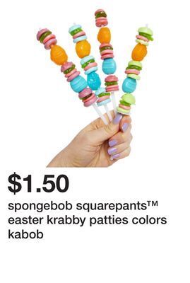 Five Below Spongebob squarepants™ easter krabby patties colors kabob offer