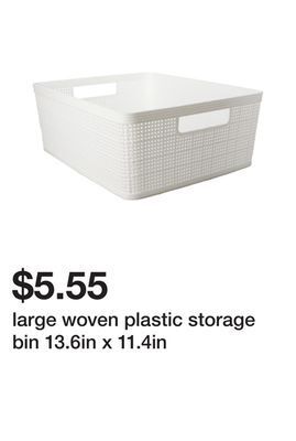 Five Below Large woven plastic storage bin 13.6in x 11.4in offer