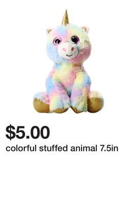 Five Below Colorful stuffed animal 7.5in offer