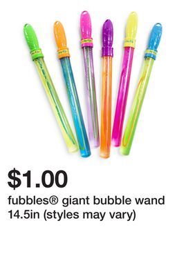 Five Below Fubbles® giant bubble wand 14.5in (styles may vary) offer