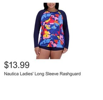 Costco Nautica ladies' long sleeve rashguard offer