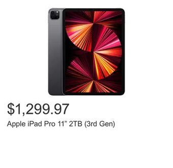 Costco Apple ipad pro 11" 2tb (3rd gen) offer