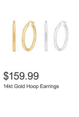 Costco 14kt gold hoop earrings offer