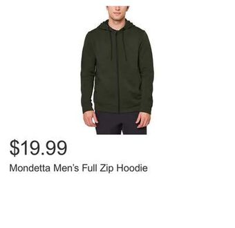 Costco Mondetta men's full zip hoodie offer