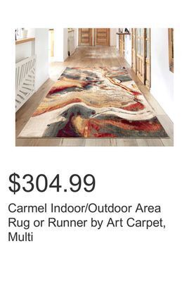 Costco Carmel indoor/outdoor area rug or runner by art carpet, multi offer