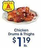 Price Rite Chicken drums & thighs offer