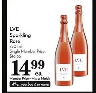 Pavilions Lve sparkling rosé offer
