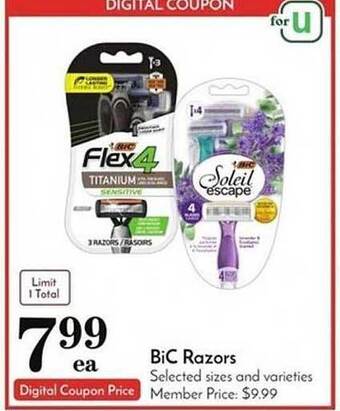 Pavilions Bic razors offer
