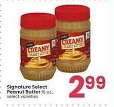 Albertsons Signature select peanut butter offer