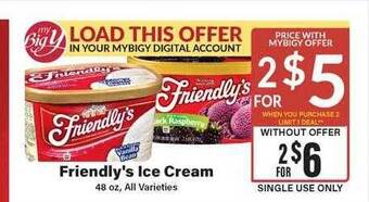 Big Y Friendly's ice cream offer