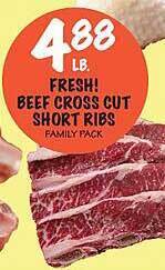 Fresh! beef cross cut short ribs