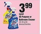 Sentry Lysol all purpose or bathroom cleaner offer