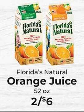 Sunset Foods Florida's natural orange juice offer