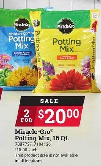 Ace Hardware Miracle-gro potting mix offer
