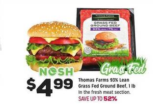 Grocery Outlet Thomas farms 93% lean grass fed ground beef offer