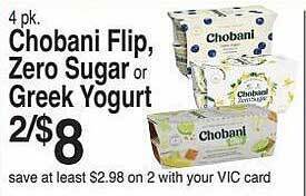 Harris Teeter Chobani flip, zero sugar or greek yogurt offer