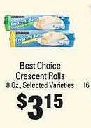 IGA Best choice crescent rolls offer