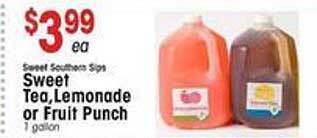 IGA Sweet tea, lemonade or fruit punch offer