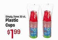 Maceys Simply done plastic cups offer