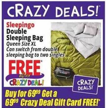 Ocean State Job Lot Sleepingo double sleeping bag offer