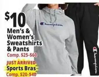 Ocean State Job Lot Champion men's & women's sweatshirts & pants offer