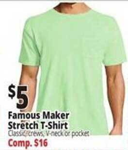 Ocean State Job Lot Famous maker stretch t-shirt offer