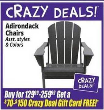 Ocean State Job Lot Adirondack chairs offer