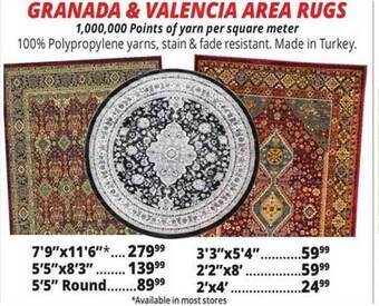 Ocean State Job Lot Granada & valencia area rugs offer