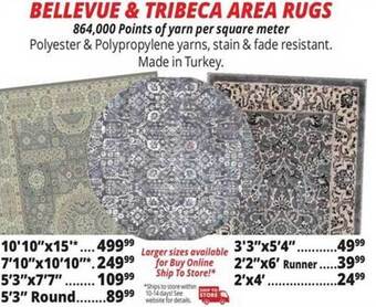 Ocean State Job Lot Bellevue & tribeca area rugs offer