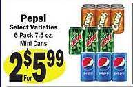 Sellers Bros Pepsi select varieties offer