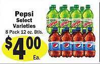 Sellers Bros Pepsi select varieties offer