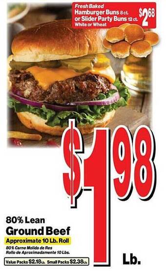 Super Saver 80% lean ground beef offer