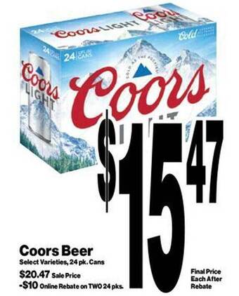 Super Saver Coors beer offer