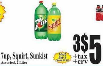 Baja Ranch 7up, squirt, sunkist offer