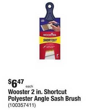 The Home Depot Wooster 2 in. shortcut polyester angle sash brush offer