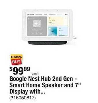 The Home Depot Google nest hub 2nd gen - smart home speaker and 7 offer