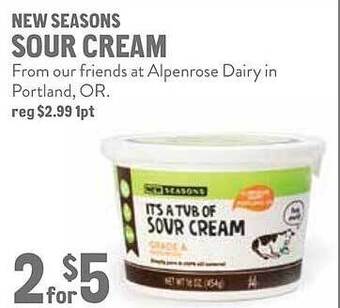 New Seasons Market New seasons sour cream offer