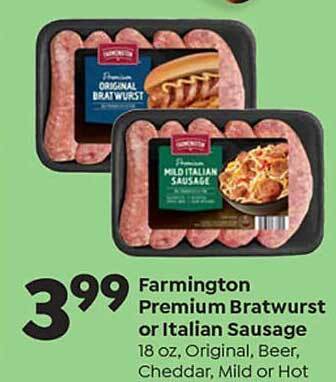 Save a Lot Farmington premium bratwurst or italian sausage offer