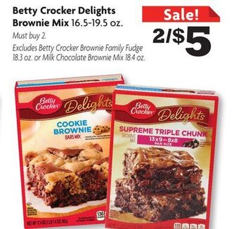 Family Dollar Betty crocker delights brownie mix offer