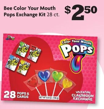 Family Dollar Bee color your mouth pops exchange kit offer
