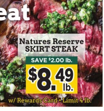 Dearborn Market Natures reserve skirt steak offer