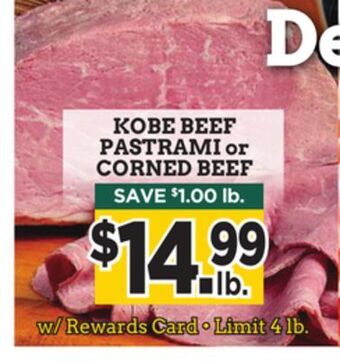 Dearborn Market Kobe beef pastrami or corned beef offer