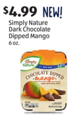 Aldi Simply nature dark chocolate dipped mango offer