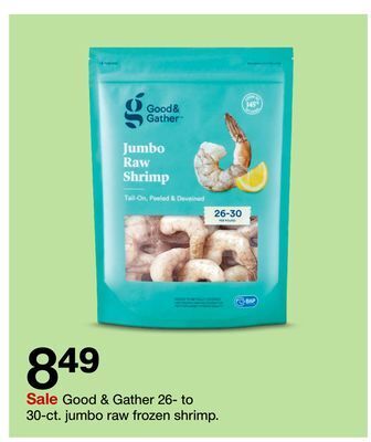 Target Good & gather 26-to 30-ct. jumbo raw frozen shrimp offer