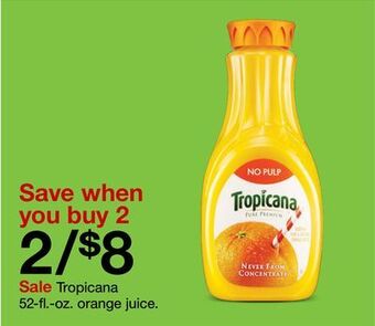 Target Tropicana 52 - fl. - oz. orange juice. offer