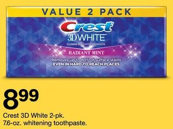Target Crest 3d white 2-pk. 7.6-oz. whitening toothpaste offer