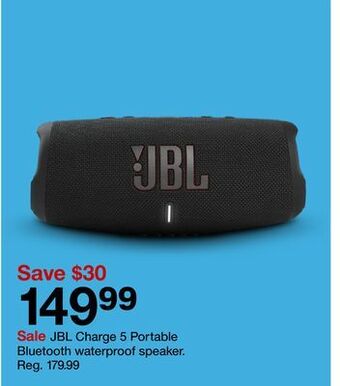 Target Jbl charge 5 portable bluetooth waterproof speaker offer