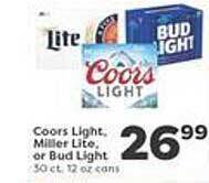 Weis Markets Coors light, miller lite, or bud light offer