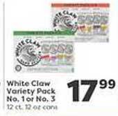 Weis Markets White claw variety pack no. 1 or no. 3 offer